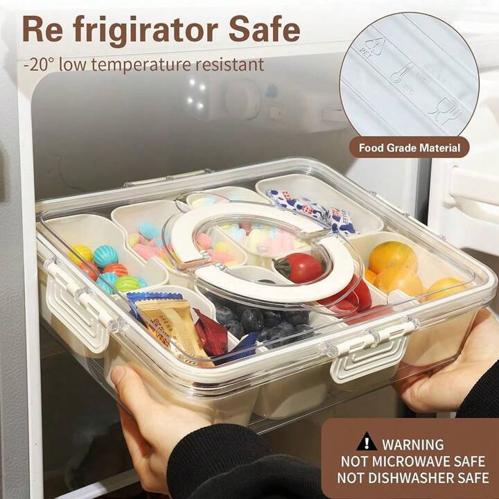 بوكس منظم أكريليك 8 خانات – شفاف بغطاء محكم وخانات متحركة | استخدامات متعددة 