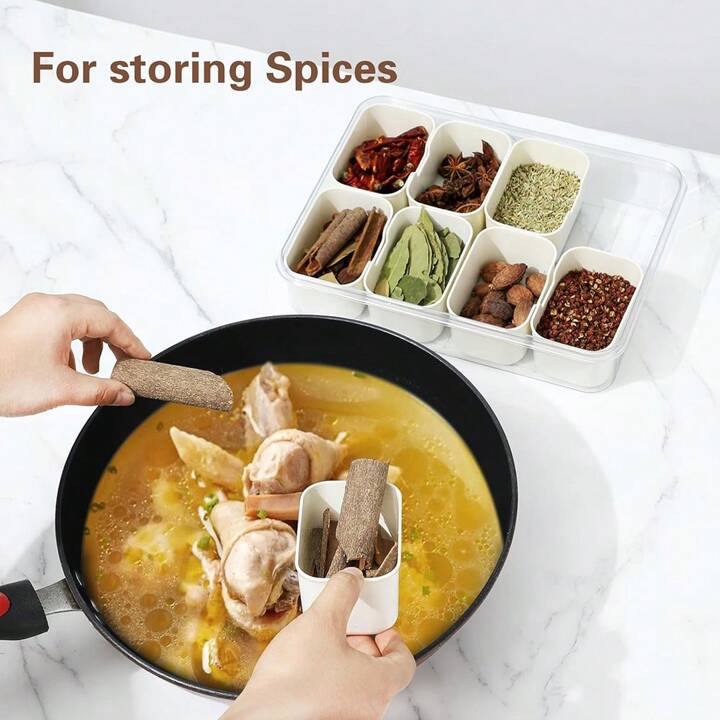 بوكس منظم أكريليك 8 خانات – شفاف بغطاء محكم وخانات متحركة | استخدامات متعددة 