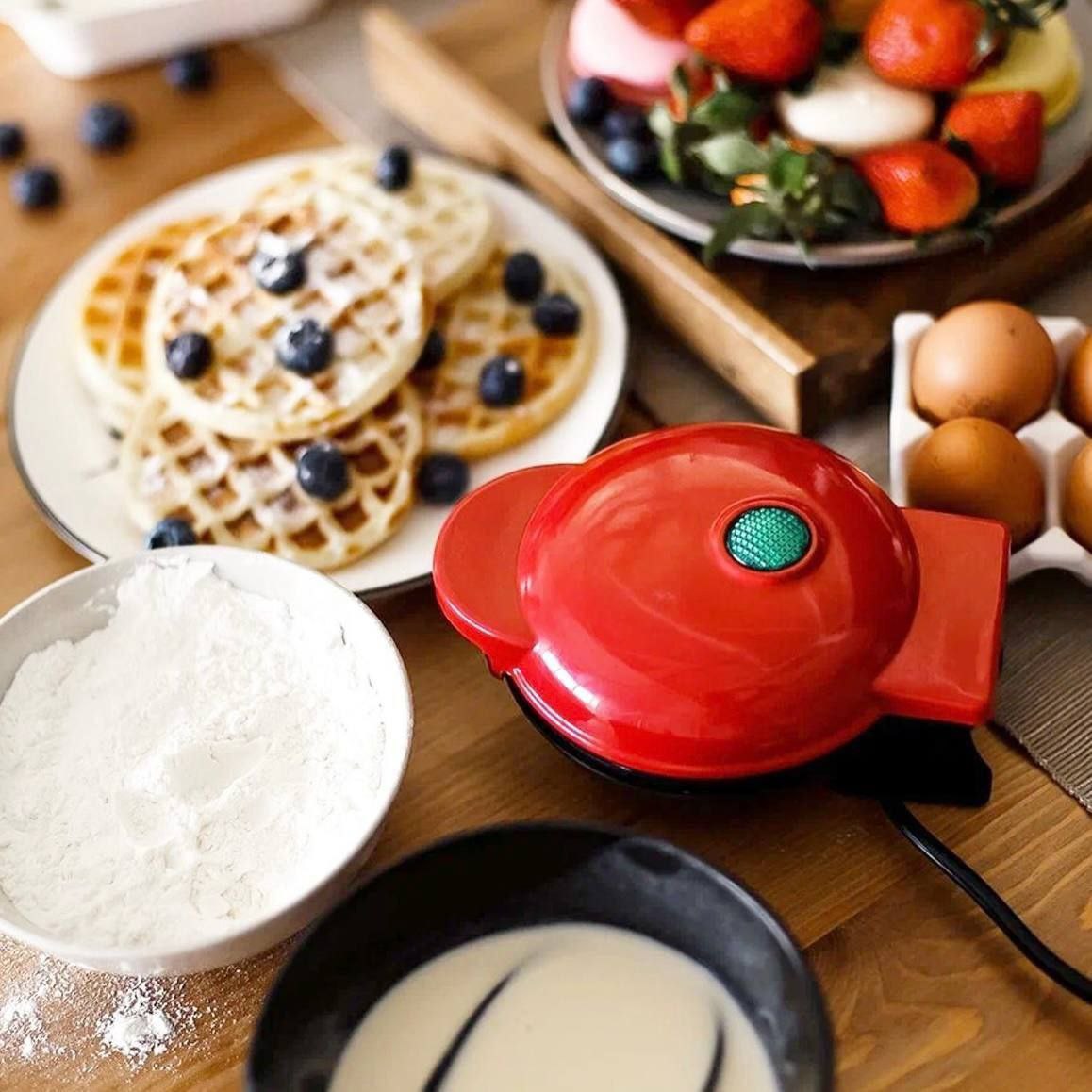 Mini Waffle Maker – ماكينة وافل ميني مستوردة من SHEIN | كهربائية غير لاصقة – 350 وات