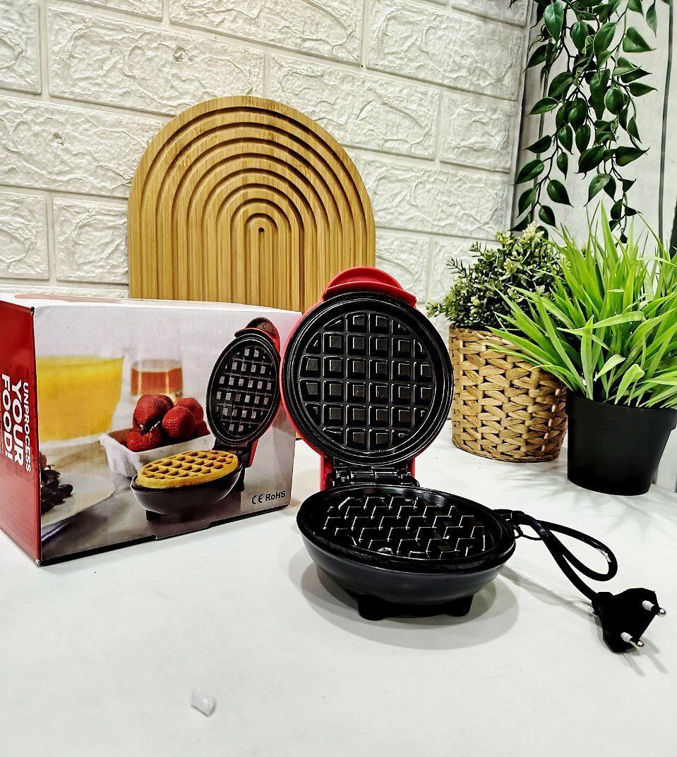 Mini Waffle Maker – ماكينة وافل ميني مستوردة من SHEIN | كهربائية غير لاصقة – 350 وات
