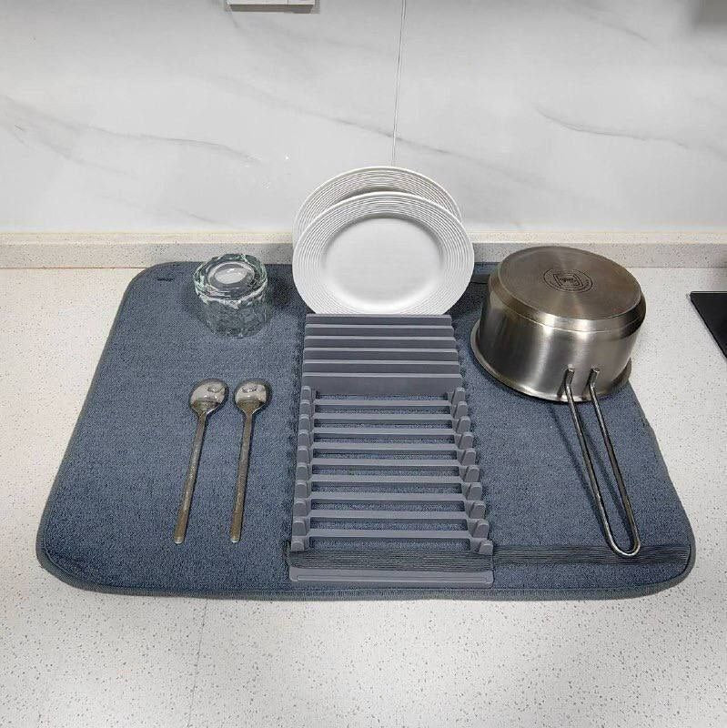 دراينج مات منشفة المواعين الفاخرة مع مطبقية عملية – ترتيب وتجفيف مثالي لمطبخك