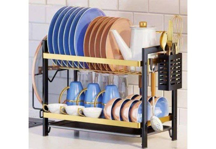 المطبقية الجولد المعدن 2 دور – أناقة وتنظيم للمطبخ العصري!