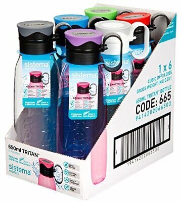 زجاجة مياه Sistema – سعة 850 مل لترطيب أنيق طوال اليوم
