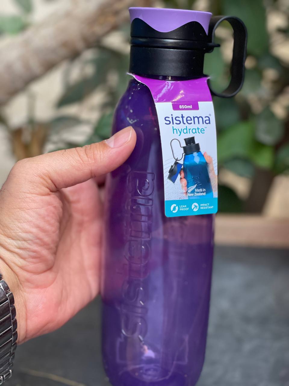 زجاجة مياه Sistema – سعة 850 مل لترطيب أنيق طوال اليوم