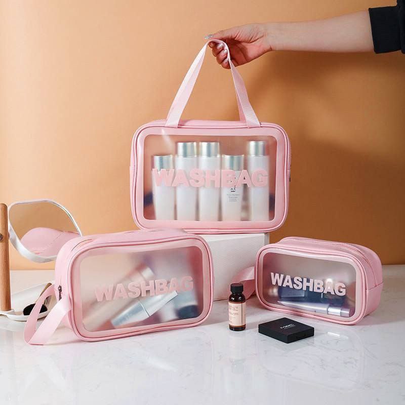 طقم شنط WASHBAG الأصلي – 3 قطع ضد الماء بخامة فاخرة وتنظيم مثالي للرحلات