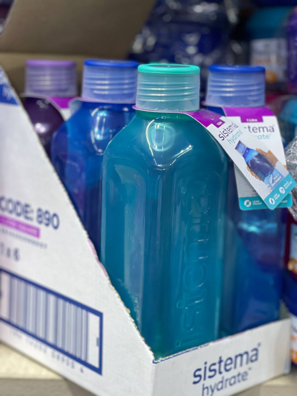 زجاجة مياه Sistema بسعة 1 لتر – تصميم عملي وخفيف مثالي للاستخدام اليومي